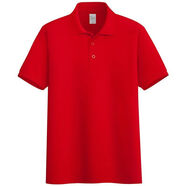 鴻星純棉翻·領(lǐng)男士短袖polo衫純色半截袖·t恤男全棉夏季寬松男 大紅03 S碼/165適合95-115斤