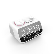 MOZUO M9 藍(lán)牙音箱鬧鐘音響家用床頭收音機(jī)低音炮電腦桌面多功能插卡有源迷你時(shí)鐘大音量手機(jī)充電 白色