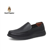 暇步士（Hush Puppies）2024春一腳蹬通勤男休閑皮鞋B5N12AM4 黑色 43