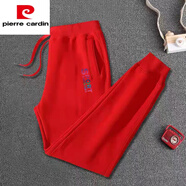 皮爾卡丹（pierre cardin）潮牌衛(wèi)褲女2024春夏大尺碼高腰寬松ins潮純棉束腳運(yùn)動(dòng)褲休閑哈倫 大紅色炫彩升級(jí)版夏季薄款 XS 80斤以下