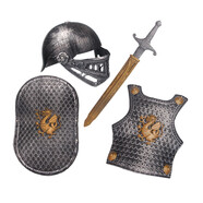 六一節(jié)盔甲鎧甲勇士道具可穿兒童節(jié)演出道具海盜刀劍玩具盾牌 套裝-D-古銀