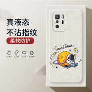 小寸心 紅米note10pro手機(jī)殼 紅米note10保護(hù)套全包防摔液態(tài)硅膠男女款創(chuàng)意潮牌軟殼 紅米Note10Pro【象牙白-YT017擁抱】