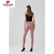 皮爾卡丹（pierre cardin）無拉鏈休閑褲女松緊性感低腰美臀翹臀褲蜜桃小個子九分健身褲 藕色 低腰紐扣拉鏈款 L 105-115斤左右穿