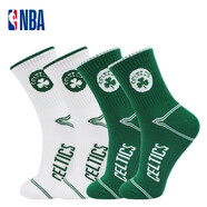 NBA中筒男士休閑運動(dòng)襪舒適精梳棉四季款籃球襪2雙裝凱爾特人隊