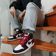 耐克（NIKE）男女鞋JORDAN 1 AJ1 喬1中幫訓(xùn)練耐磨休閑鞋籃球鞋554724-300 555088-575441-062 黑紅 37.5