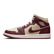 耐克（NIKE）男鞋春季新款運動鞋Air Jordan 1 AJ1中幫籃球鞋潮流休閑鞋 DR0501-200/女款/卡其酒紅 36.5
