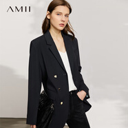 AMII女裝2025休閑西裝短褲套裝女夏季裝新款職業(yè)裝氣質(zhì)時(shí)尚 黑色 （西裝外套） L 165/88A