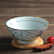 和風四季 釉下彩陶瓷5英寸飯碗斗笠碗喇叭碗日式餐具手繪喇叭碗家用米飯碗 5英寸喇叭碗(1號色)單個