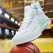 361°禪TEAM籃球鞋男鞋運(yùn)動鞋25秋冬款減震耐磨戰(zhàn)靴籃球訓(xùn)練鞋 361度白/冰川藍(lán) 44