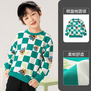 汪汪隊立大功童裝男童衛衣春秋款新款兒童卡通衛衣秋裝上衣女童秋衣兒童外套 白綠格子034 120CM