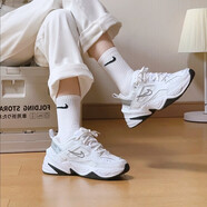 耐克（NIKE）女子青少年 M2K TEKNO 運動鞋復(fù)古老爹鞋氣墊輕便休閑鞋跑步鞋 BQ3378-100 白色 38