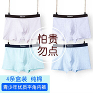 邦多拉男大童內褲棉質(zhì)青少年9-15歲初中生平角內褲中大童男孩內褲四角褲 盒裝-7993- 4條 180 【推薦105-130斤】