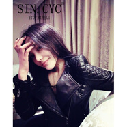 SIN.CYC女裝秋冬皮衣女短款外套修身加絨加厚機車女外套夾克女 黑色 常規(guī) L 【108-118斤左右】