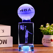 初凝（CHUNING）三八節生日禮物男生送男友籃球星水晶擺件小燈定制女生紀念品模型 杜蘭特投籃電池款