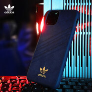 錦灝 adidas阿迪達斯iPhone11ProMax手機殼時尚潮流蘋果XR防摔三葉草網(wǎng)紅保護套防摔 5.8英寸蘋果11 Pro 絨布藍色