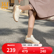 361度運動鞋女鞋赤焰4網(wǎng)面透氣跑鞋輕便通勤減震專業(yè)跑步鞋 羽毛白/麥芽淺棕 38