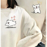 love legend情侶裝衛(wèi)衣秋冬男女同款新款百搭休閑圓領(lǐng)寬松外套學(xué)生班服定制 (小白女) 白色 S(建議100斤以下穿)