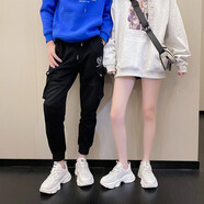 歐邁捷（OUMAIJIE）情侶鞋子時(shí)尚體閑超火老爹鞋子韓版潮流減震耐磨跑步單鞋 米色 男女款A(yù)13 42 運(yùn)動(dòng)碼