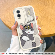 美齡美麗適用VIVOy76s手機殼貓和老鼠y73s鏡頭全包y5s硅膠軟殼Y78卡通+情侶個(gè)性y7sy3皮 古董白-米白what湯姆貓Tom vivo U3x