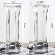 星彬果創(chuàng  )意大號透明六角玻璃花瓶水養富貴竹百合花插花瓶家用客廳擺件 30六角【平光款2個(gè)裝】 中等
