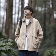 OEMG   日系cityboy獵裝翻領(lǐng)夾克男春秋夏季潮牌棒球服工裝休閑外套 卡其色 2XL [建議140-160斤]