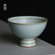 青澹汝窯茶杯主人杯冰裂天青色汝瓷茶杯功夫茶具景德鎮(zhèn)手工陶瓷無名碗 無名碗 天青色