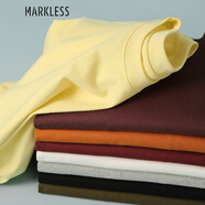 MARKLESS短袖男2025夏季寬松半袖情侶裝重磅星期字母純棉T恤 TXB3672M 檸檬黃 XXL