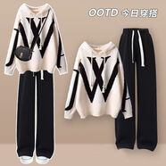 OZMYET大碼女裝胖妹妹200斤秋裝高端春季大碼女裝秋冬2025新款針織休閑 杏色毛衣 單件 4XL 【建議180-200斤】