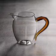 WINTERPALACE玻璃玲瓏公道杯功夫茶具分茶器加厚彩把龍膽杯茶海玻璃杯透明 公杯 300ml