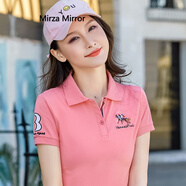 Mirza Mirror棉短袖t恤女2025夏季新款女裝翻領(lǐng)保羅運(yùn)動(dòng)休閑polo衫上衣潮 西紅 M (85斤以下可參考)