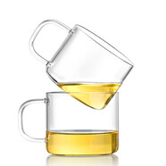 尚明（samaDOYO）玻璃杯子帶把耐熱玻璃茶杯品茗杯家用辦公室泡茶喝茶杯功夫小茶杯 2只裝