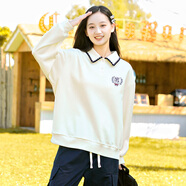 方糖姑娘高中女生衛衣少女大童春秋款初中學(xué)生百搭洋氣秋裝上衣甜美學(xué)院風(fēng) 24360LX米色衛衣(加絨厚款) L