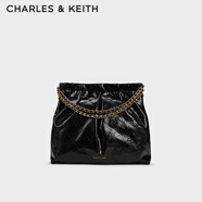 CHARLES&KEITH子母鏈條大容量流浪包托特包單肩斜挎包女包生日禮CK2-40671449 Black黑色 L