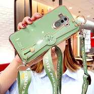 喬歡歡 華為mate9手機殼mate10保護mt10pro硅膠套m9por腕帶掛繩MHA一AL00全 Mate10 Pro【牛油果綠】升級腕帶支架款全屏