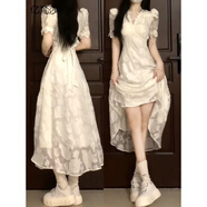 億梵莎（YIFANSHA）法式連衣裙2024春夏季新款女裝氣質女神范溫柔系收腰顯瘦中長裙 連衣裙 均碼（可備注碼）