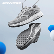 SKECHERS斯凱奇男子軟彈減震輕質(zhì)跑鞋戶(hù)外耐磨厚底休閑運動(dòng)鞋 灰色/白色/GYW71 39.5