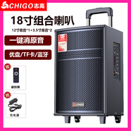 志高（CHIGO）廣場舞藍牙音箱低音炮戶外大音量戶外K歌變音聲卡音響彈唱 18英寸高清音質藍牙音響豪華版