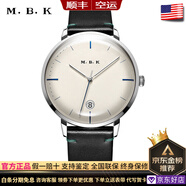 M.B.K美國(guó)品牌進(jìn)口手表男士機(jī)械表全自動(dòng)弧面防水簡(jiǎn)約商務(wù)男士品牌腕表 銀殼白面皮帶M1008G1進(jìn)口機(jī)芯