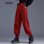 你牛我褲休閑加絨運動(dòng)褲衛褲長(cháng)褲2025年新款春秋季爆款哈倫褲女士褲子 安可拉紅 26