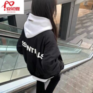 安初夏美式高街hiphop飛行夾克春秋季新款網(wǎng)紅潮牌棒球服外套男女同款 黑色ess棒球服 S 【推薦60-80斤】