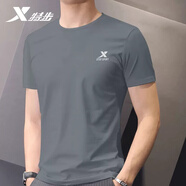 特步（XTEP）特步圓領(lǐng)短袖男t恤秋季新款寬松透氣速干健身服官方品牌男裝 0188海巖灰-速干透氣 L