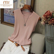 莫代爾2025春夏內搭背心女外穿t恤無(wú)袖針織上衣寬松大碼打底衫薄款吊帶 粉紅色 M95-105斤