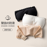 珍妮弗日記抹胸內(nèi)衣女無肩帶打底防走光露肩上衣內(nèi)搭夏季薄防滑裹胸美背文胸  無肩帶-黑色1件 均碼 （80-120斤）