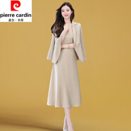 皮爾卡丹（pierre cardin）女裝西裝套裝職場(chǎng)女神范春秋季新款時(shí)尚御姐兩件套套裝連衣裙顯瘦 香檳米 M/160