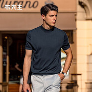 Mr.Bu布先生明星同款可機洗羊毛短袖毛T春秋季毛衣男士針織打底衫 【小高領(lǐng)】礦石灰 L (175)