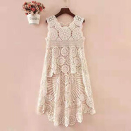 口旋針織衫衣服女新款前短后長(cháng)鏤空中長(cháng)款長(cháng)袖寬松外套外穿 無(wú)x袖杏色 均碼 80-140斤