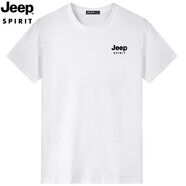 JEEP SPIRIT吉普短袖t恤男夏季新款上衣半袖打底衫體恤休閑T恤男裝圓領(lǐng)短t 9010款白色 6XL