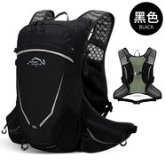 鷹圖（OUTDOOR INOXTO）透氣跑步裝備騎行包輕便戶外野營雙肩背包徒步運動旅行健身登山包 16升黑色+防雨罩