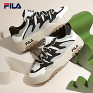 斐樂（FILA）斑斕鞋ROSETTA女鞋板鞋新款面包厚底鞋復(fù)古休閑鞋 雪白/黑-SB 38