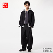 優(yōu)衣庫女裝針織廓形長褲/彎刀鐮刀褲子25秋冬新款483722 475344 483722/09黑色 M